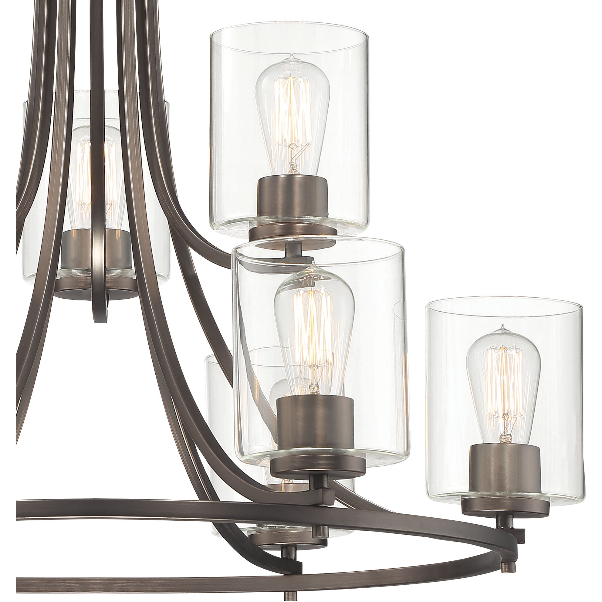 Liam 9 Light 30 inch Satin Copper Bronze Chandelier Ceiling Light